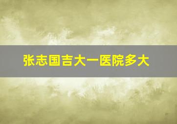 张志国吉大一医院多大