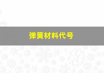 弹簧材料代号