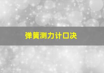 弹簧测力计口决