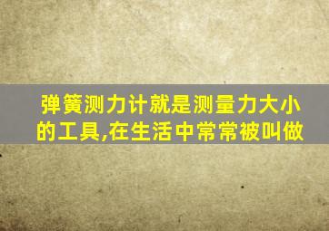 弹簧测力计就是测量力大小的工具,在生活中常常被叫做