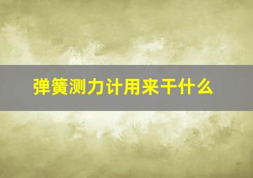 弹簧测力计用来干什么