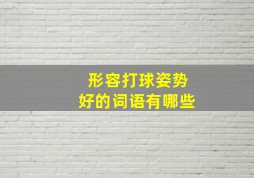 形容打球姿势好的词语有哪些