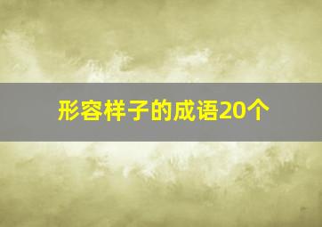 形容样子的成语20个