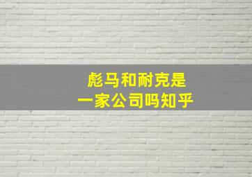 彪马和耐克是一家公司吗知乎