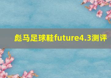 彪马足球鞋future4.3测评