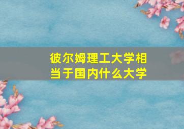 彼尔姆理工大学相当于国内什么大学