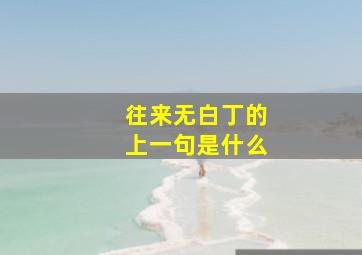 往来无白丁的上一句是什么