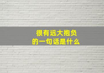 很有远大抱负的一句话是什么