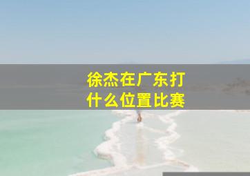 徐杰在广东打什么位置比赛