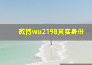 微博wu2198真实身份