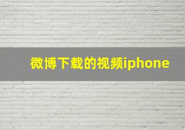 微博下载的视频iphone