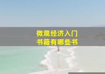 微观经济入门书籍有哪些书