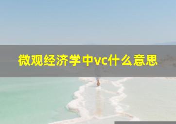 微观经济学中vc什么意思