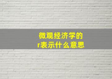 微观经济学的r表示什么意思