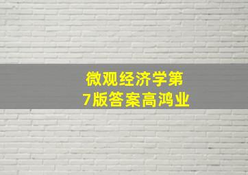 微观经济学第7版答案高鸿业