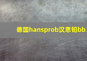 德国hansprob汉思铂bb