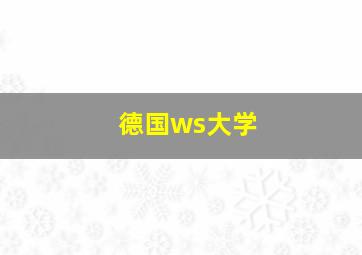 德国ws大学