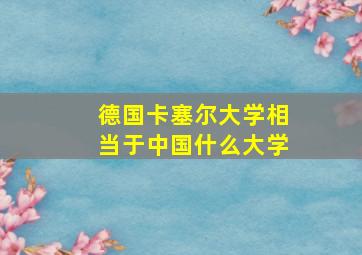 德国卡塞尔大学相当于中国什么大学