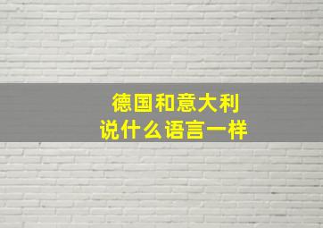 德国和意大利说什么语言一样