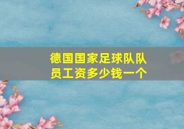 德国国家足球队队员工资多少钱一个