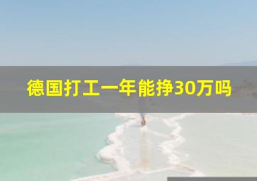 德国打工一年能挣30万吗