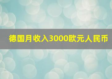 德国月收入3000欧元人民币