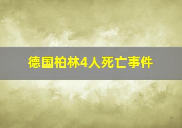 德国柏林4人死亡事件