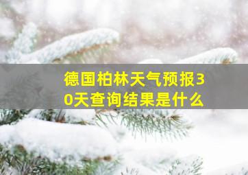 德国柏林天气预报30天查询结果是什么