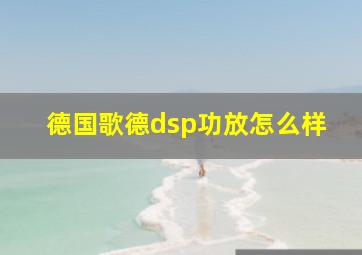 德国歌德dsp功放怎么样