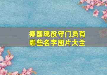 德国现役守门员有哪些名字图片大全