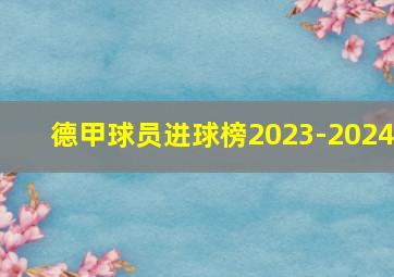 德甲球员进球榜2023-2024