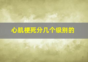 心肌梗死分几个级别的