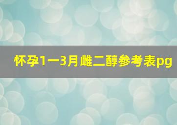 怀孕1一3月雌二醇参考表pg