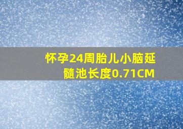 怀孕24周胎儿小脑延髓池长度0.71CM