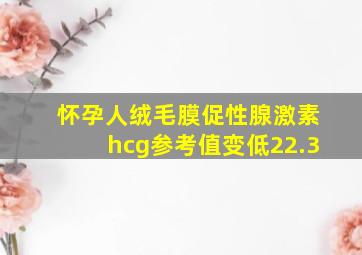 怀孕人绒毛膜促性腺激素hcg参考值变低22.3