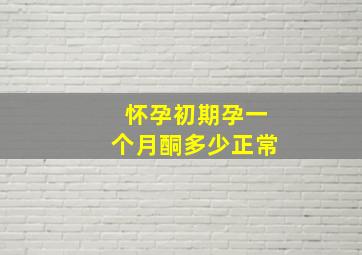 怀孕初期孕一个月酮多少正常