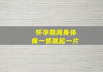 怀孕期间身体痒一抓就起一片