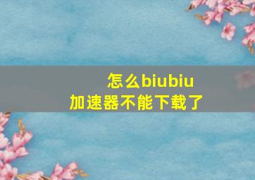 怎么biubiu加速器不能下载了