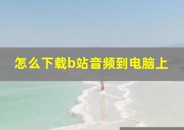 怎么下载b站音频到电脑上