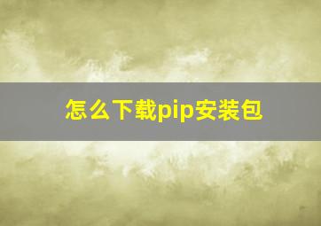 怎么下载pip安装包