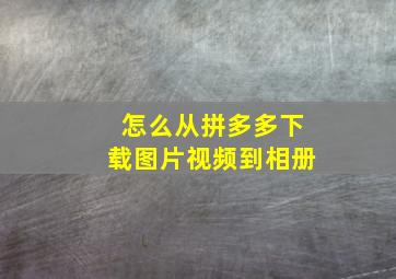 怎么从拼多多下载图片视频到相册