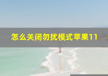 怎么关闭勿扰模式苹果11