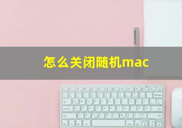 怎么关闭随机mac