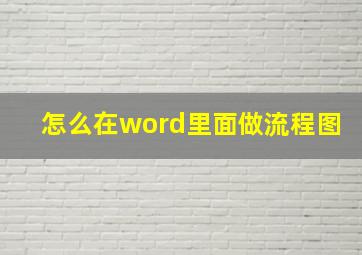 怎么在word里面做流程图