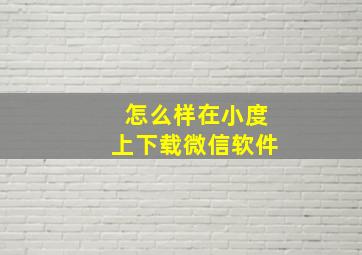 怎么样在小度上下载微信软件