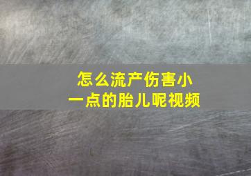 怎么流产伤害小一点的胎儿呢视频