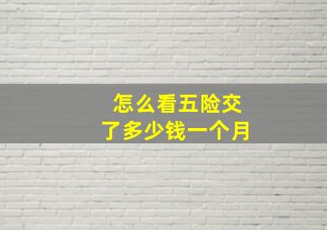 怎么看五险交了多少钱一个月