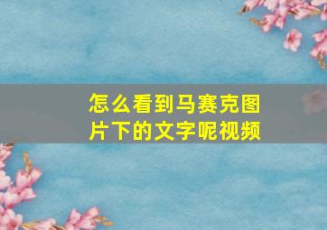 怎么看到马赛克图片下的文字呢视频