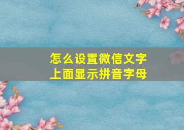 怎么设置微信文字上面显示拼音字母