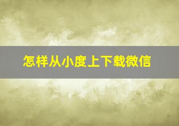 怎样从小度上下载微信